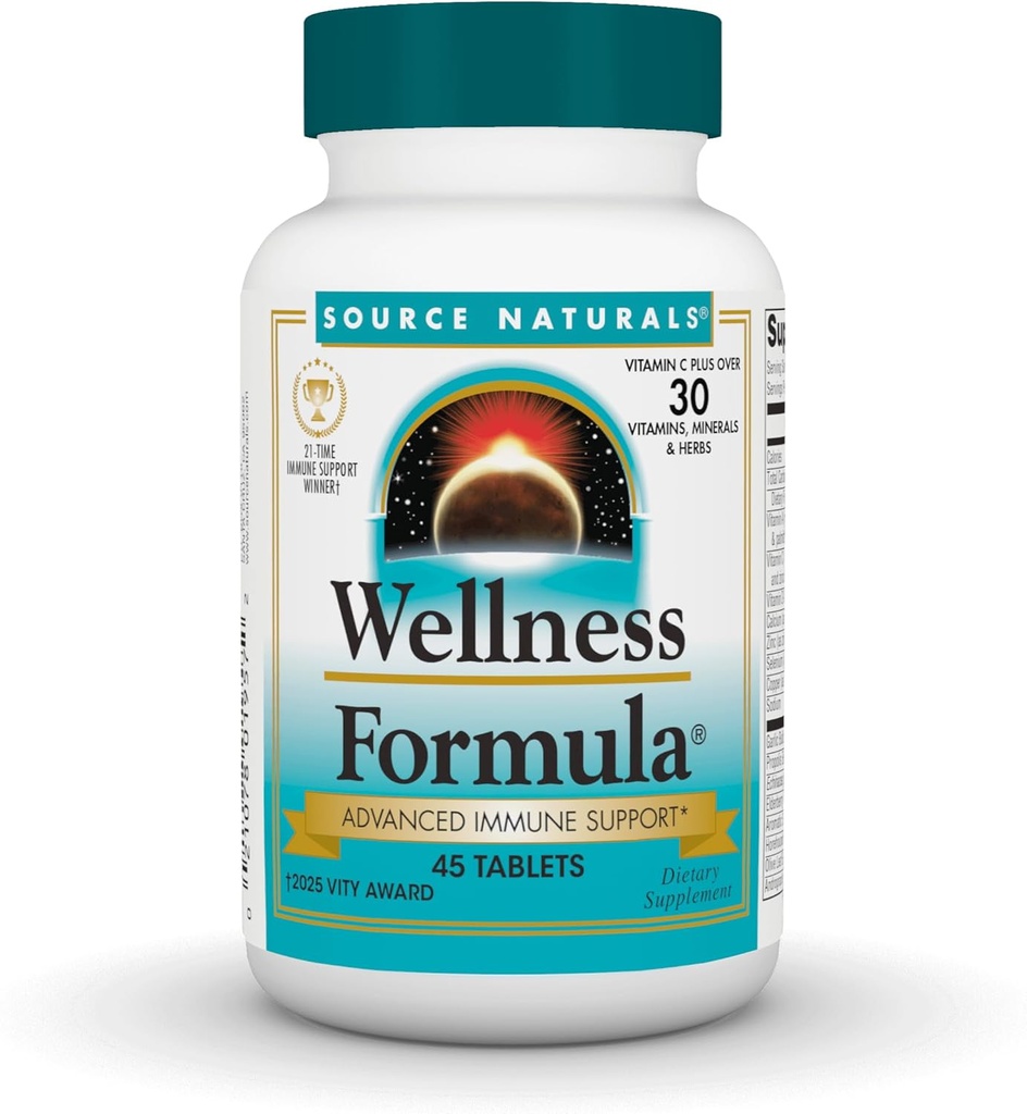 Source Naturals Formule de bien-être Vitamines bioalignées - Supplément de soutien du système immunitaire et amplificateur* - 45 comprimés
