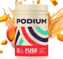 Podium Nutrition, Fuse pré-entraînement poudre, pêche mangue, 30 portions, bêta-alanine et caféine pour l'énergie, sans gluten, sans soja, sans lait