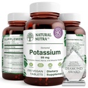 Gluconate de potassium nutra élémentaire naturel 99 mg supplément alimentaire – favorise l'énergie, aide à stimuler le système nerveux, favorise la santé cardiaque, la régulation minérale, la fonction musculaire - 250 comprimés végétaliens