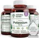 Gluconate de potassium nutra élémentaire naturel 99 mg supplément alimentaire – favorise l'énergie, aide à stimuler le système nerveux, favorise la santé cardiaque, la régulation minérale, la fonction musculaire - 250 comprimés végétaliens
