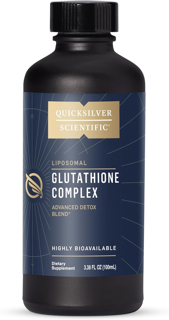 Quicksilver Complexe scientifique du glutathion - Supplément d'absorption supérieure antioxydant avec le glutathion liquide et le chardon de lait - Complexe vitamine B - Supplément pour usage quotidien (3,38 fl oz)
