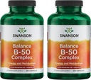 Swanson B-50 B-Complex - B Vitamin Complex with High Potency & Bioavailability - Promotes Immune System Support, Aids Heart Health, & Supports Healthy Nervous System - (250 Capsules) (2 Pack)
