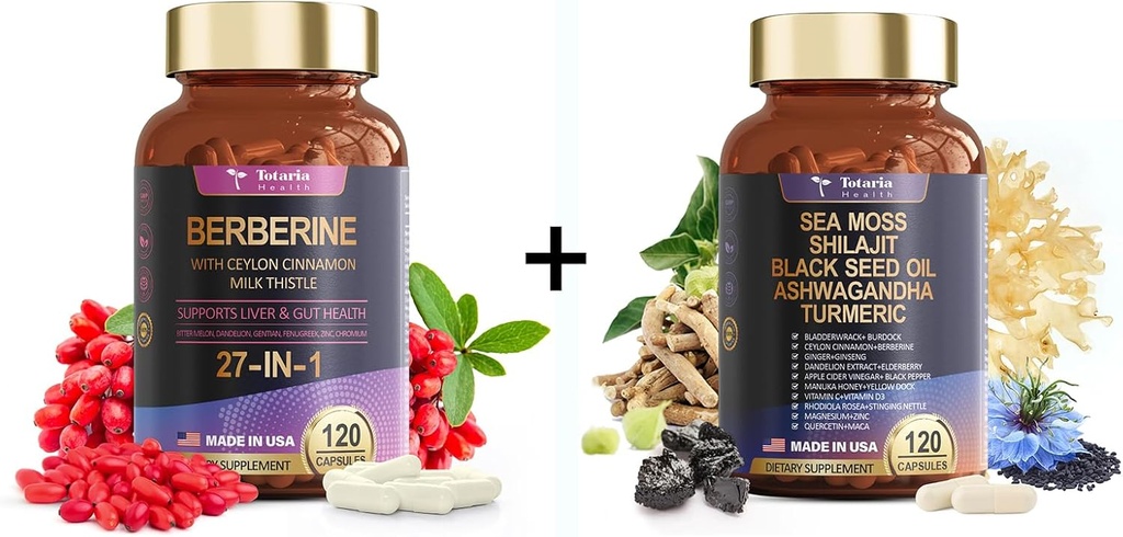 Totaria 27-en-1 Capsules de berbère et 25-en-1 Capsules de mousse de mer