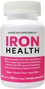 Iron Health 42,5 Mg Fer non constipant avec 16 vitamines et nutriments à base de fer, y compris les comprimés de vitamine C 60