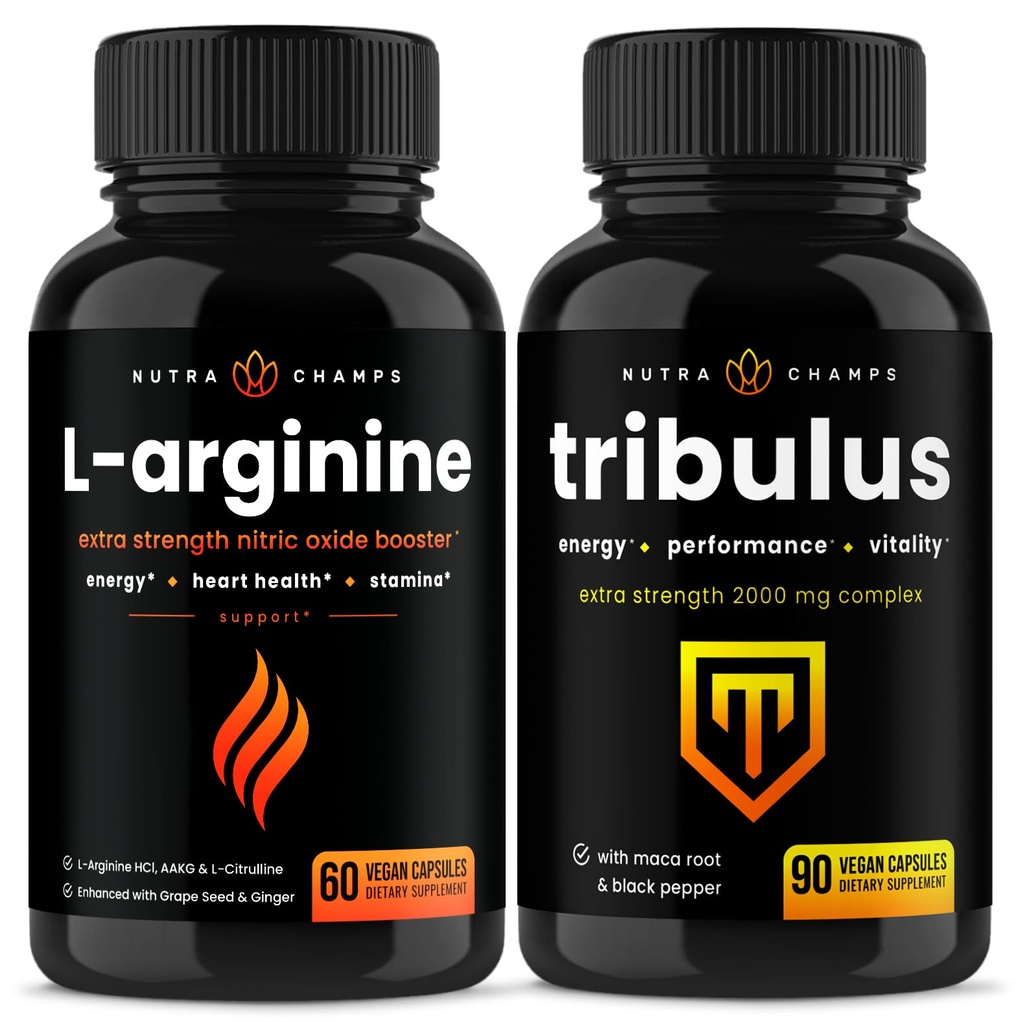 NutraChamps Capsules L-Arginine et Tribulus Capsules 2 Pack