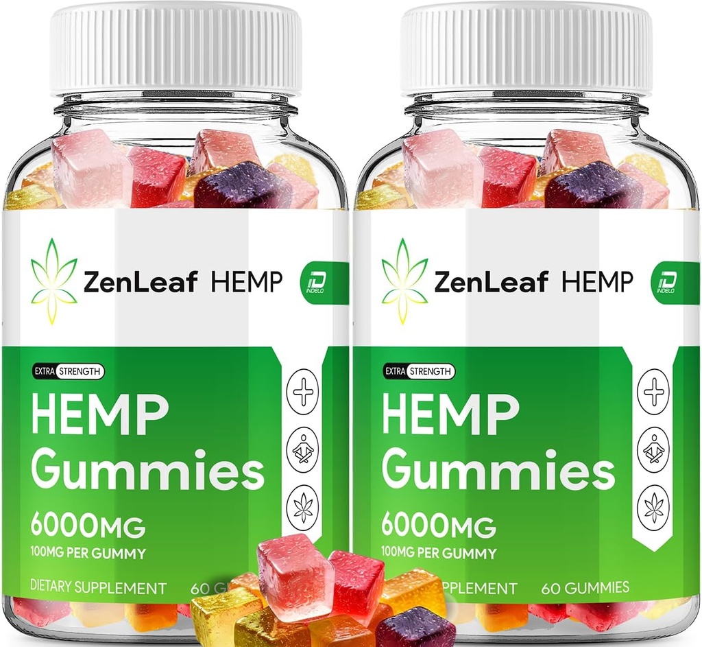 Gummies de chanvre Zen Leaf - avec extrait de chanvre Gummies de chanvre ZenLeaf Supplément à base de plantes Tinnitus, soutien à la santé et au bien-être, tout naturel Gummy de chanvre Zen Leaf (2 Pack - 120 Gummies)
