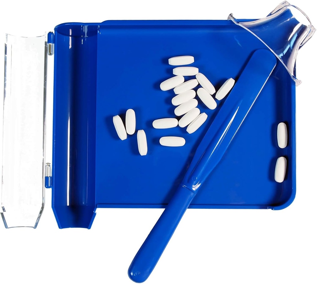 Plateau de comptoir de pilules amélioré avec spatule - plus grand bac et le bouchon de guide ajouté, un plateau de comptage de pilules pratique pour plus de pilules à chaque fois, plus de chute