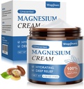 Crème de magnésium pour le sommeil - Lotion naturelle de magnésium topique pour la douleur et les crampes des jambes, relaxation musculaire, calme - Beurre corporel nocturne pour l'hydratation profonde - sans danger pour les enfants (non parfumé)