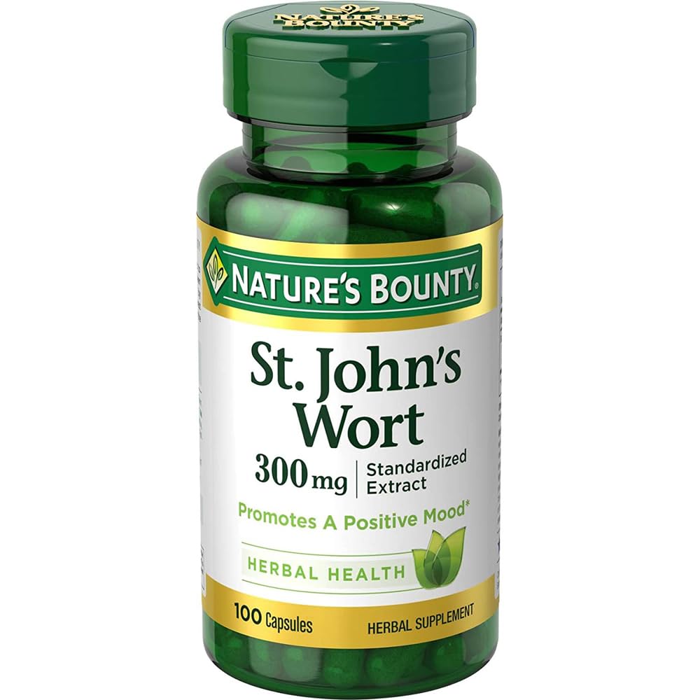 Nature's Bounty St. John's Wort Pills and Herbal Health Supplement, 300mg, 100 Capsules