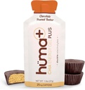 Huma Plus (Double Electrolytes) - Gel Chia Energy, beurre d'arachide au chocolat, 12 gels - Stomach Friendly, Gels d'énergie alimentaire réelle
