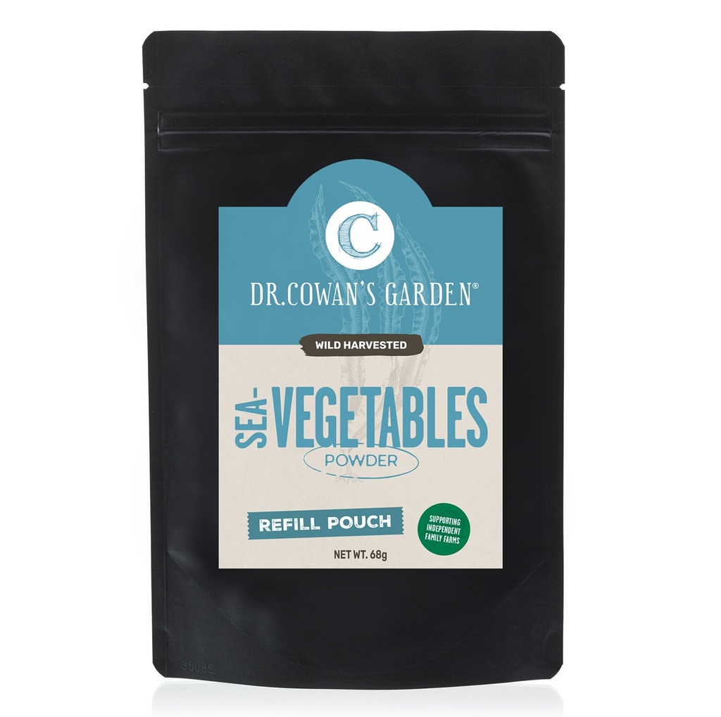 Dr. Cowan’s Garden Sea Vegetable - Pure Seaweed, Wild Harvested Atlantic Natural Seaweed & Kelp Powder, Healthy Supplement Powder - USA, Atlantic Dulse, Wakame, & Kelp - 20 Servings