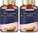 Totaria Inositol Supplement for Women with Vitamin D3, Folate, 40:1 Ratio Myo-Inositol & D-Chiro Inositol Complex, (Vitamin B8) Inositol Capsules, Pack of 2