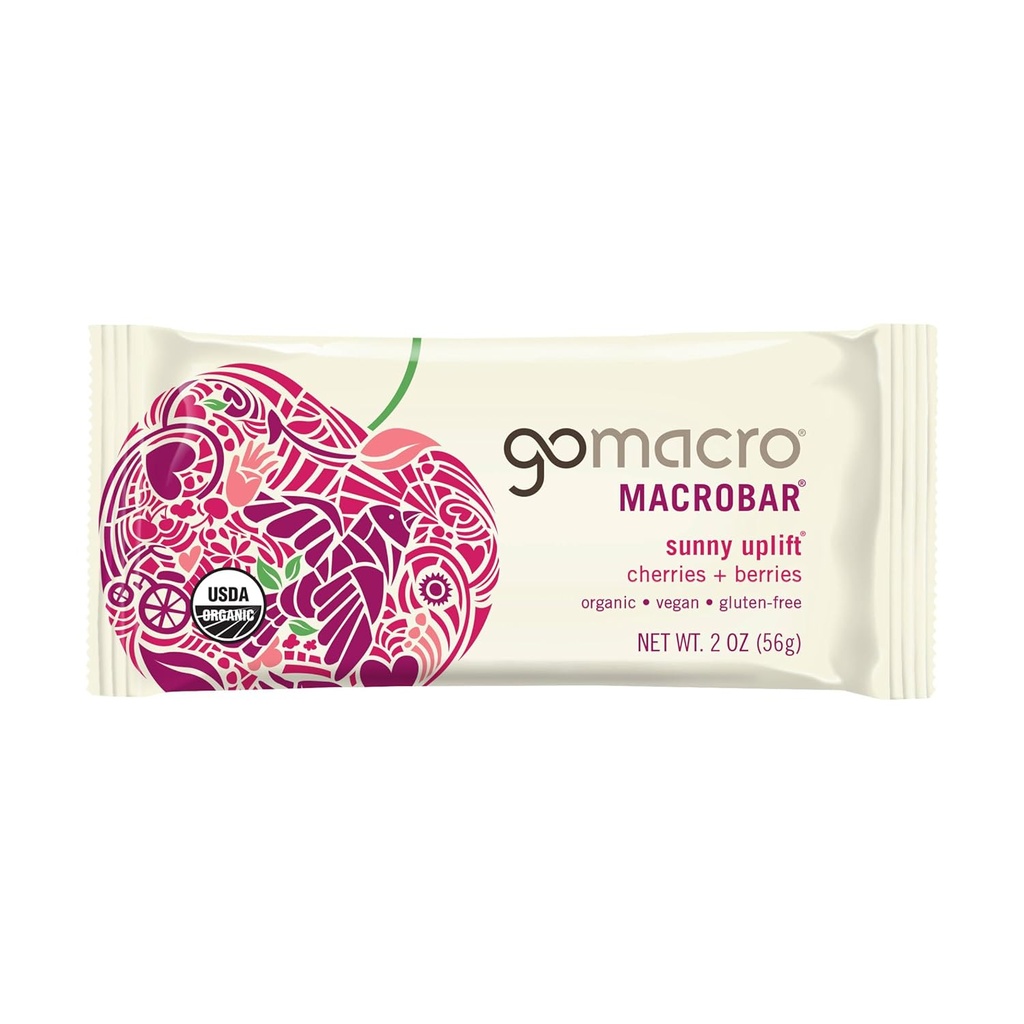 Gomacro, Bar Sunny Uplift Cerises Berries Organic, 2 Once