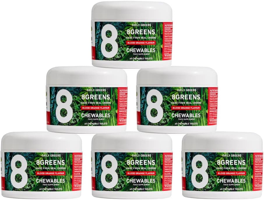 8Greens World's First Green Chewable Made from Real Greens to Support Immunity & Energy, Greens Powder (Pack de 6)