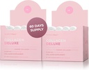 Collagène Deluxe 30 prises de vue x 2 I 8 semaines Ensemble I 12500 mg Collagène marin (type I et III) I Acide hyaluronique, biotine, vitamine C I Sans sucre - 8 semaines d'approvisionnement