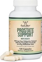 Supplément de soutien à la prostate pour la santé des hommes (120 capsules) Une portion par jour pendant 30 jours soutient la fonction de la prostate et le contrôle urinaire (Saw Palmetto, Huile de graines de citrouille, Sélénium) par Double Wood