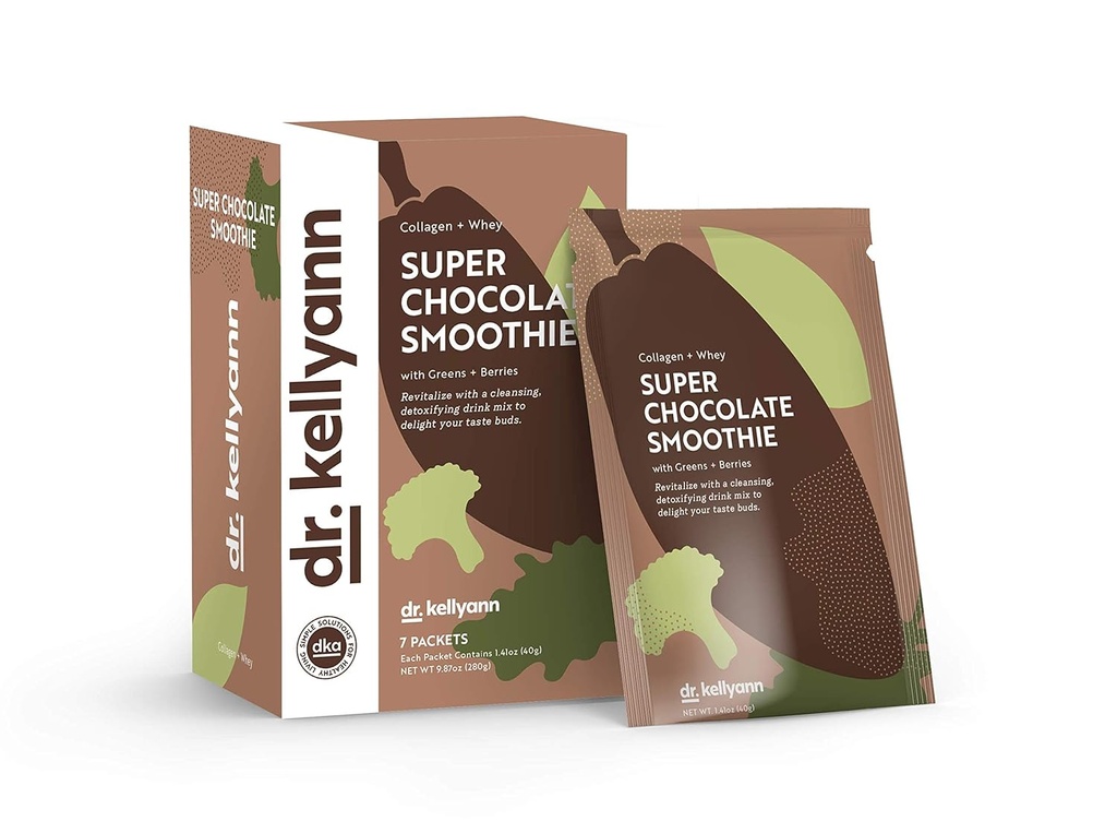 Dr Kellyann Super chocolat collagène smoothie (7 portions) – Secouage protéinique, Keto et paléo-friendly, soutient la peau et Gut, 1 paquet