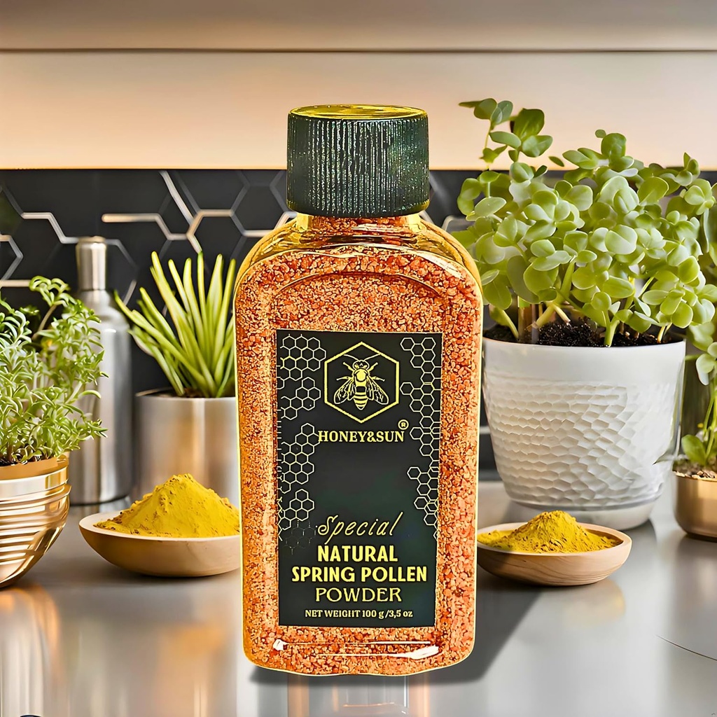 POLLÈNE DE POUVOIR I FAIBLE POUVOIR I (5 compositions différentes du pollen de printemps) I Pollen I organique des abeilles I Minéraux-acides aminés et protéines I Sans gluten (3.5 oz) I Halal