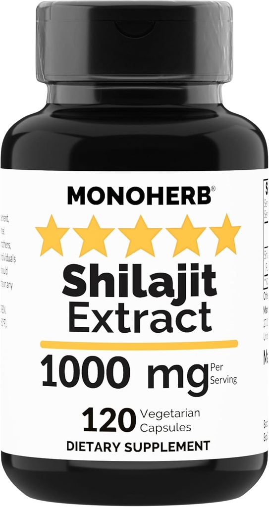 MONOHERB Shilajit Extract 1000 mg - 120 capsules végétariennes