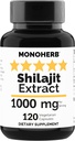MONOHERB Shilajit Extract 1000 mg - 120 capsules végétariennes