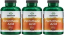 Swanson Acide pantothénique (vitamine B-5) Métabolisme énergétique Soutien de la fonction nerveuse 500 mg 250 Capsules (3 Pack)