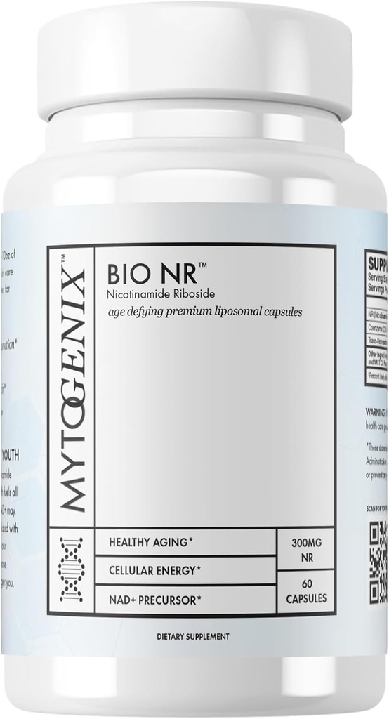 Capsules NR pures - Supplément Riboside de Nicotinamide - 300mg par portion - 60 Capsules par bouteille - Anti-Age- Réparation DNA endommagé - Améliorer la fonction cognitive - Optimiser l'activité cérébrale