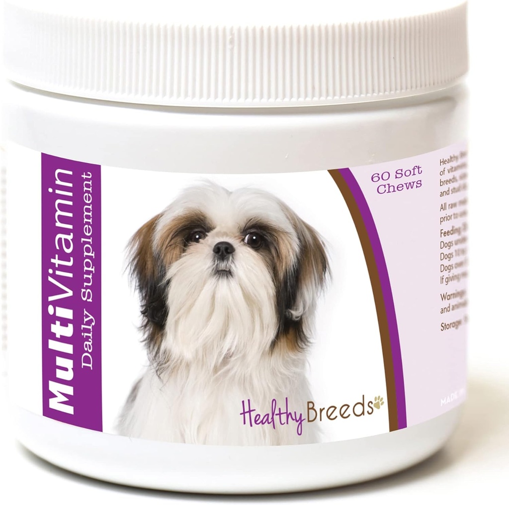 Les races saines Shih Tzu Multi-Vitamine Chews doux 60 Compte
