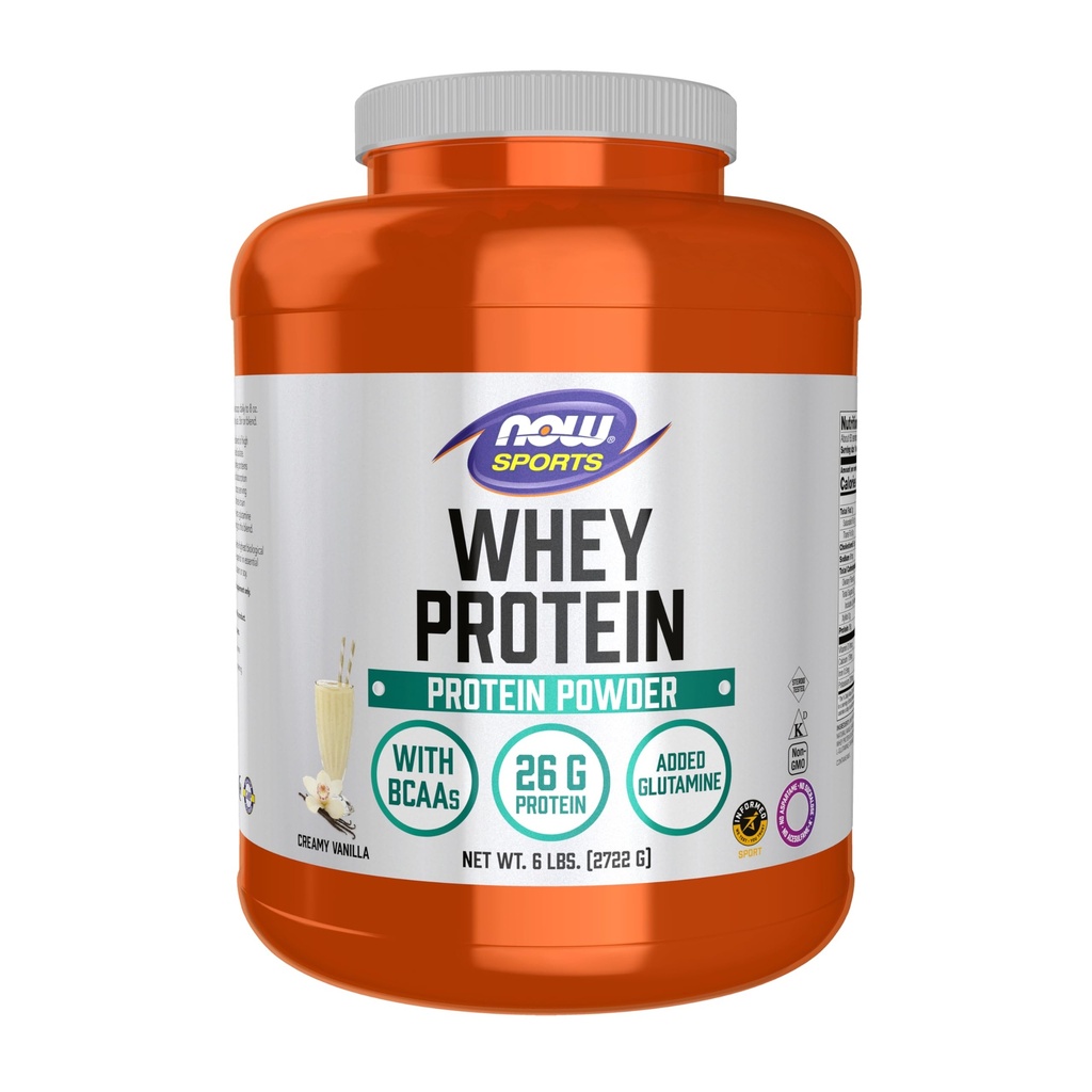 MAINTENANT nutrition sportive, protéines de lactosérum, 26 g avec BCAAs, poudre de vanille crémeuse, 6-Pound
