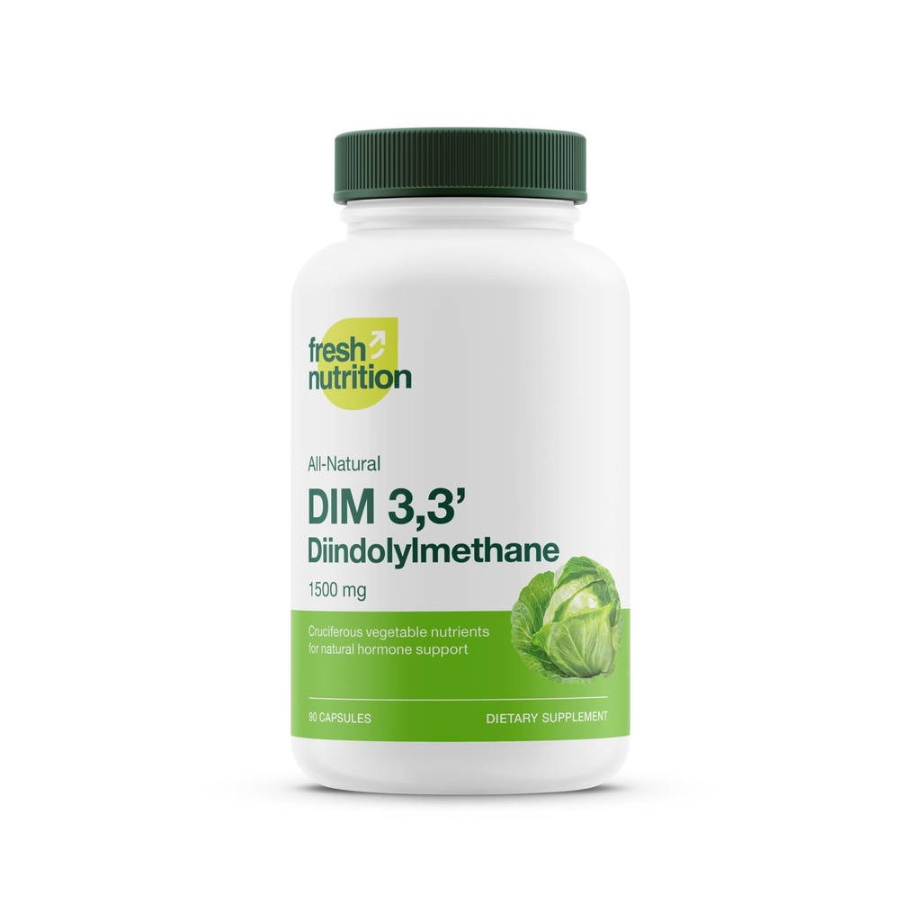 Supplément DIM 500mg - Diindolylméthane pour le métabolisme estrogène, la santé hormonale, l'acné et le soutien antioxydant – végétalien, non OGM, sans gluten - 90 capsules