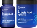 Geronova Research R-Lipoic Acid 300mg 60 Caps, Bio-Enhanced Na R-Lipoic Acid 50g Powder Bundle