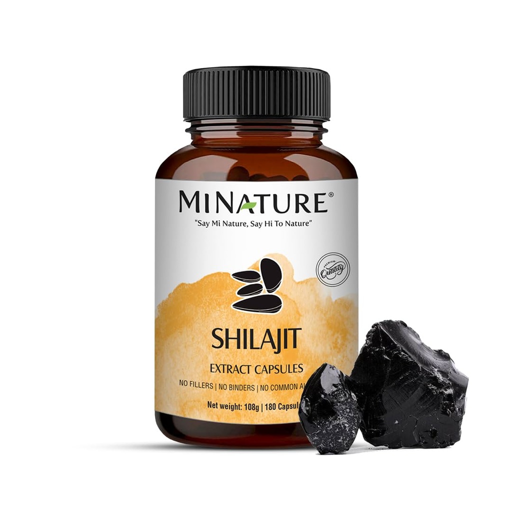 Capsules de Shilajit - Extrait de non OGM par mi Nature.