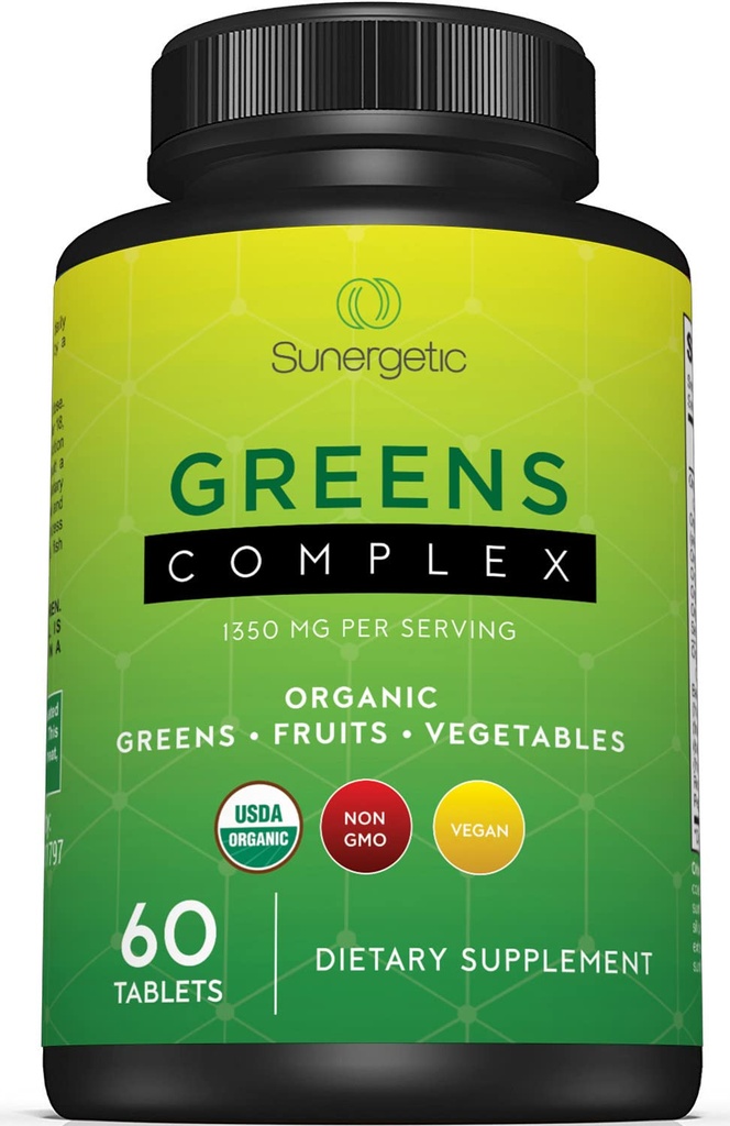 Comprimés de produits bio de qualité supérieure de l'USDA – La poudre de produits bio de qualité supérieure comprend des légumes, des fruits et des polyphénols – Supplément de poudre de produits bio de qualité supérieure de l'USDA – 60 comprimés de produits verts