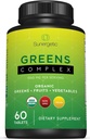 Comprimés de produits bio de qualité supérieure de l'USDA – La poudre de produits bio de qualité supérieure comprend des légumes, des fruits et des polyphénols – Supplément de poudre de produits bio de qualité supérieure de l'USDA – 60 comprimés de produits verts
