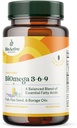 NUTRIENTS BIOACTIFS BiOmega 3-6-9 Supplément softgels pour les femmes et les hommes - Omega 3 6 9 - Complexe des meilleurs suppléments de poisson, d'huile de lin et d'huile de borage - 1200mg - 90 Softgels