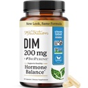 Supplément DIM 200 mg de solution d'équilibre œstrogène pour les femmes et les hommes d'acné hormonal, d'équilibre hormonal, de ménopause et d'antioxydants d'appui.