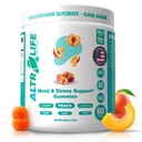 Kava Kava Gummies - Supplément anti-stress avec Magnésium Glycinate, Rhodiola Rosea, Saint Basilic - 30 portions pour l'humeur calme, Focus & Sleep Support - Suppléments Cortisol pour les femmes et les hommes