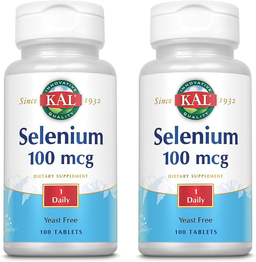 KAL 100 Mgg Selenium Comprimés sans levure, 100 comtes
