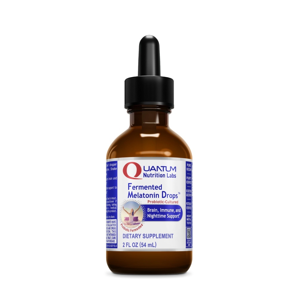 Quantum Nutrition Labs Fermented Melatonin Drops - Melatonin Liquid for Adults, Sleep Support, Made with Organic Ingredients, Vegan Friendly - 2 Fl Oz (54 Servings)