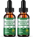 2 Pack 2000MG Rhodiola Rosea Tecture - Organic Natural Rhodiola Rosea Extrait de gouttes liquides Supplément pour le stress, l'humeur, l'énergie et le soutien du cerveau - Meilleure absorption, sans sucre 4 Fl Oz