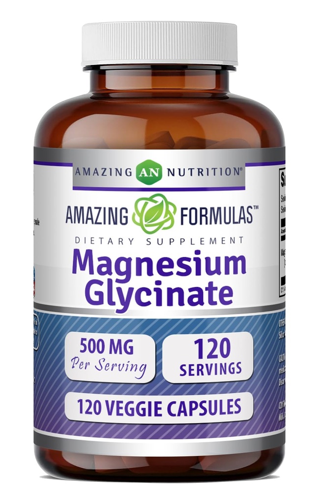 Formules étonnantes Magnésium Glycinate 500 Mg.