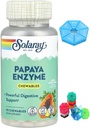 Fabriqué pour Solaray, Enzyme Papaya, Ananas Naturels, 90 Chewables + Bonus 1 Mini Pill Box pour 7 jours