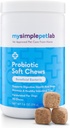 MySimplePetLab Probiotiques de chien, mélange de probiotiques 5-Strain, aliments pour animaux sains, soutient la santé digestive, la fonction de Gut, système immunitaire, aliments doux pour chiens, supplément quotidien