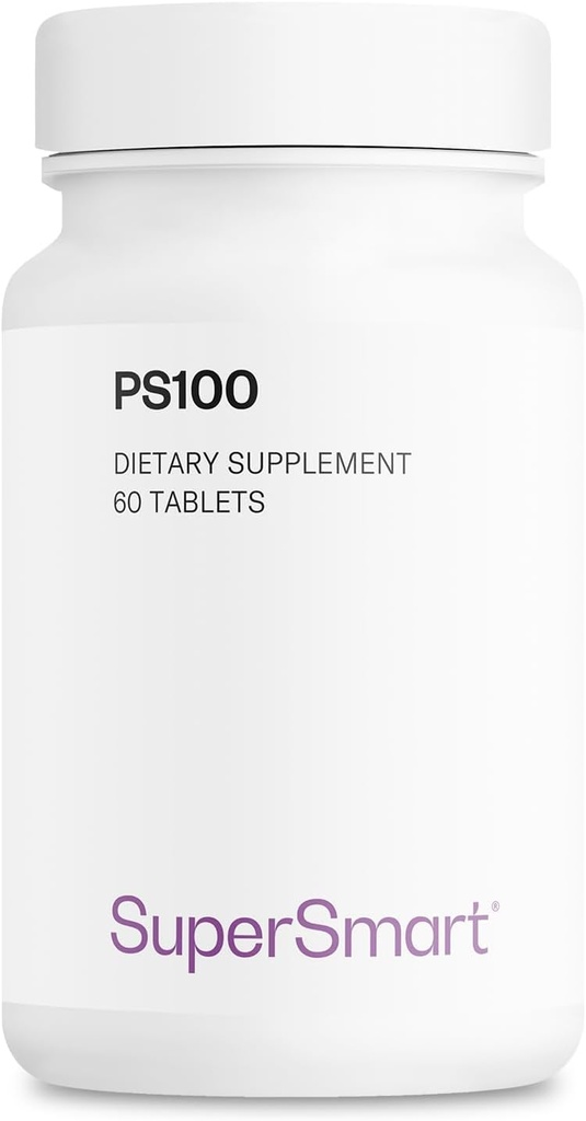 Supersmart - PS100 Supplement 300mg per Day (Phosphatidylserine) - Brain Health & Protect - Memory Support | Non-GMO & Gluten Free - 60 Tablets