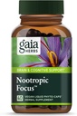 Gaia Herbes Nootropic Focus - Supplément de soutien cognitif et cerveau pour aider à maintenir une concentration saine* - avec Safran, Lemon Baume & Spearmint - 40 Phytocapsules liquides (jusqu'à 20 jours d'approvisionnement)