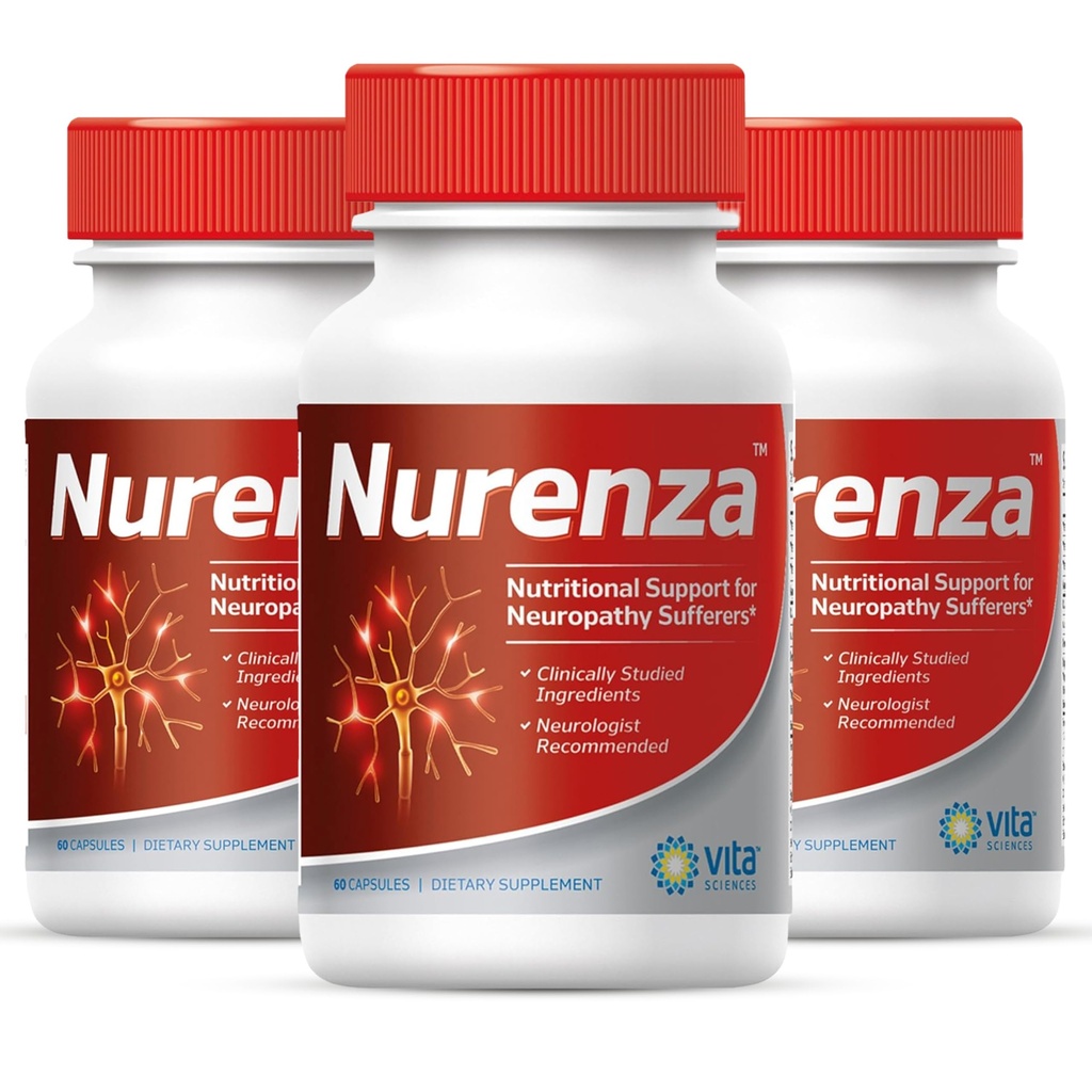 Vita Sciences Nurenza Neuropathy Relief Supplément pour la santé de Nerve et la réparation rapide. Forme naturelle R-ALA 40x Résistance avec/vitamines, antioxydants et pieds revitalisants, mains, jambes et orteils.