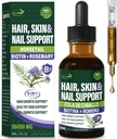 Les gouttes liquides à base de plantes, pour la croissance des cheveux, la peau saine et la croissance des ongles, avec extrait de romarin biotin. 2 oz
