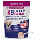 K9 Belly Bliss, All-Natural Gut Health for Dogs, prébiotique approuvé pour les chiens pour le soutien digestif quotidien et le soulagement de la constipation des chiens, facile à utiliser pour les aliments secs et humides, 30 scoops.