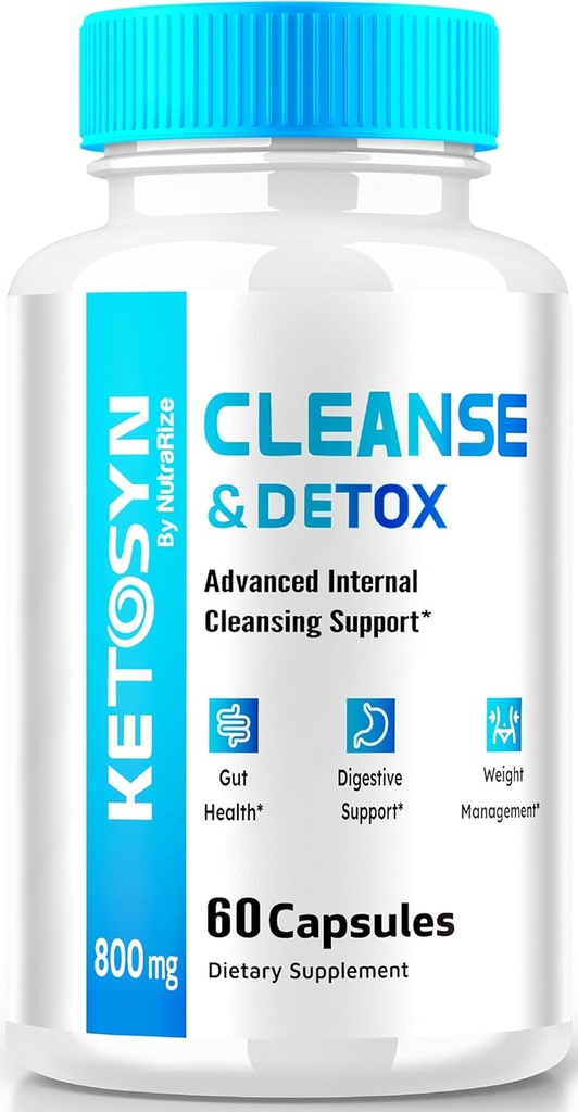 Ketosyn Cleanse & Detox Capsules, Ketosyn Pills pour la perte de poids avancée, supplément de soutien de mélange de kéto de force maximale, Keto Syn interne nettoyage Pastilles Avis (60 capsules)