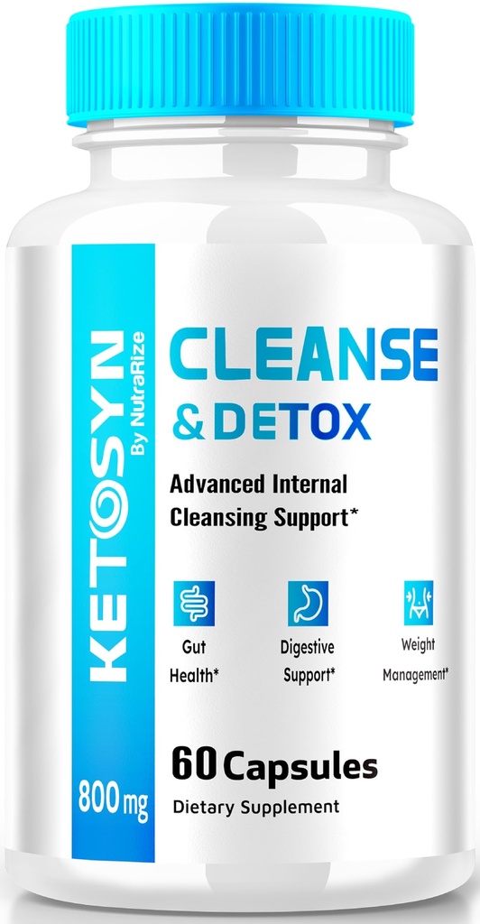 Ketosyn Cleanse & Detox Capsules, Ketosyn Pills pour la perte de poids avancée, supplément de soutien de mélange de kéto de force maximale, Keto Syn interne nettoyage Pastilles Avis (60 capsules)