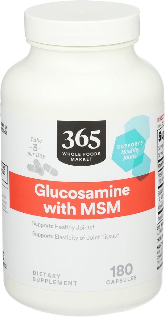 365 par Marché des aliments entiers, Glucosamine avec MSM, 180 Capsules